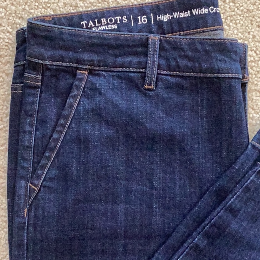 Talbots High-Waist Wide Crop Pant - Picture 6 of 9